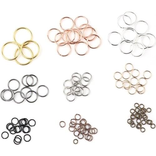 200PCs/lot 3 4 5 6 7 8 10 12mm Iron Jump Rings Split Rings Connectors DIY Jewelry Finding Making Accessories Wholesale Supplies