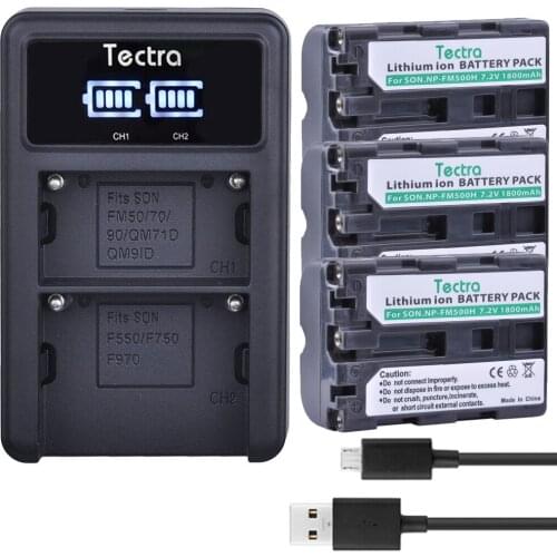 3x1800mAh NP-FM500H NP FM500H fm500h Camera Li-ion Battery+LED Dual Charger for Sony A200 A200K A200W A300 A350 A450 a580