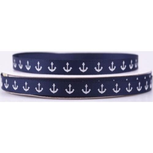 3/8" 9mm anchor grosgrain ribbon for DIY accessaries gift wrap tape 100yards/lot 370 navy