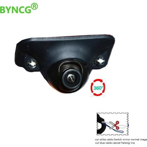 BYNCG Mini CCD Coms HD Night Vision 360 Degree Car Rear View Camera Front Camera Front View Side Reversing Backup Camera