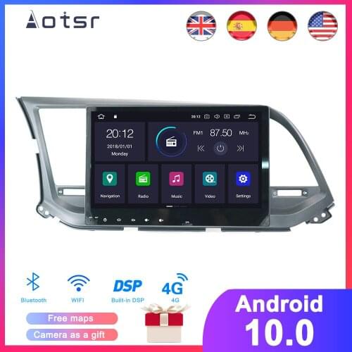 DSP Android 10 Car GPS Navigation DVD Player For Hyundai Elantra 2016-2018 Auto Stereo Radio Multimedia Player HeadUnit Recorder