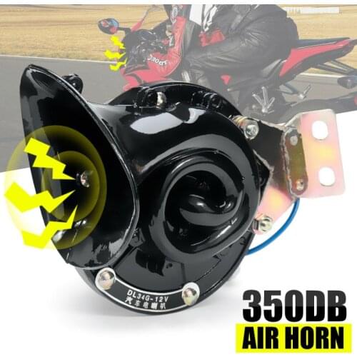 Car Styling Loud 300DB 12V 24V Black Electric Snail Horn Air Horn Raging Sound For Car Motorcycle Truck Boat Car Accessories