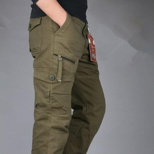Mens Cargo Pants Tactical Multi-Pocket Overalls Male Sweatpants Combat Cotton Loose Trousers Army Military Work Straight Pants
