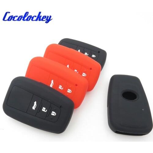 Cocolockey Silicone Rubber Car Key Fob Shell Cover Case Skin Holder for For Toyota Smart Remote Key Shell 3 Buttons No Logo