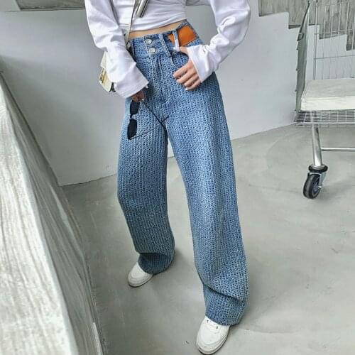 2021 New Summer Womens Fashion Jeans High Waist Straight Denim Pants Harajuku Mesh Casual Y2k Classic Vintage Clothing Trends