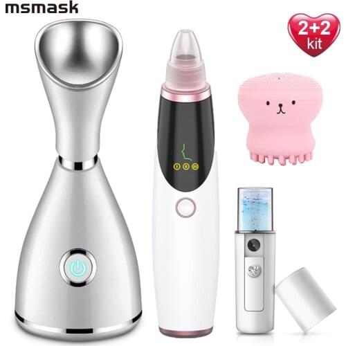 Electric Nano Facial Sprayer Steamer Humidifier Acne Blackhead Remover Pore Cleaner Vacuum Suction Facial Cleaner Skin Care Tool