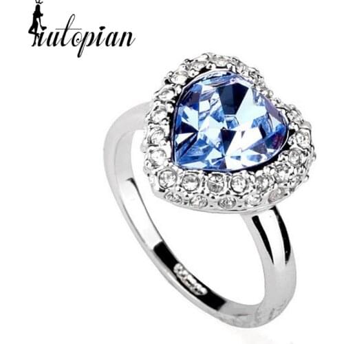 Italina Rigant Fashion Heart Ring For Woman Made With Austrian Crystal Stellux High Quality #RG95712