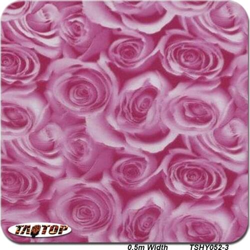 ITAATOP 50cm Width TSY052-3 Model 0.5m*10m Pink Rose Flower Pattern Hydrographics Printing Film Water Transfer Printing Film