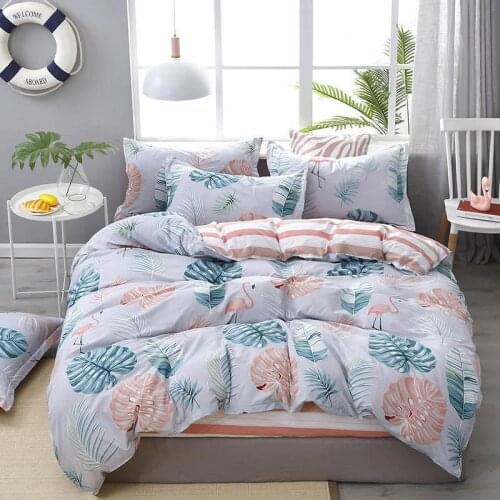 J Tropical Plant Flower 4pcs Girl Boy Kid Bed Cover Set Duvet Cover Adult Child Bed Sheets Pillowcases Comforter Bedding Set .24