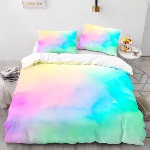 Colorful Rainbow Bedding Set Single Twin Full Queen King Size Rainbow Bed Set Childrens Kid Bedroom Duvetcover Sets 3D Print 06