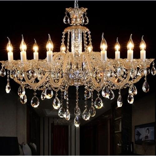 Cognac Crystal Chandelier Home Lighting Chandeliers Living Room Hanging Lights Blown Glass Chandelier Multi Light Lamps Vintage