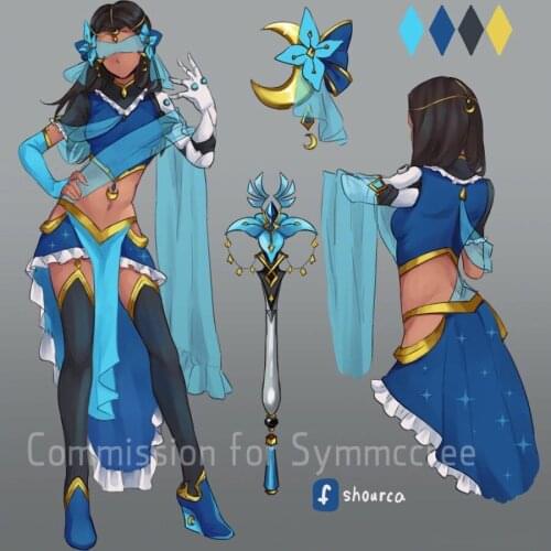 Cosplay magic girl symmetra comics cosplay costume crop top skirt cutsom size/made
