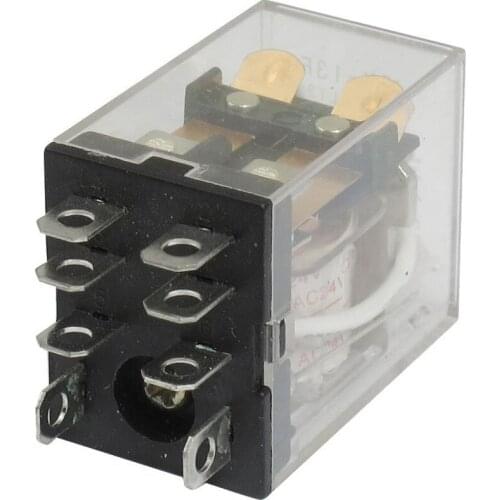 KSOL JQX-13F LY2 AC 24V Coil 8-Pin DPDT Red LED Electromagnetic Relay