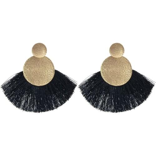 LFPU Yellow Black Color Hanging Earrings Drop Dangle Long tassel Earrings For Women Christmas Gift Fashion Jewelry