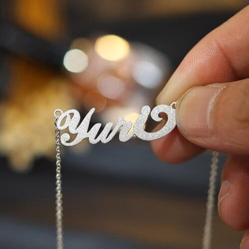 Fashion Bling Name Necklace Personalized Customized Initial Letter Name Plate Stainless Steel Women Jewelry Choker Birthday Gift