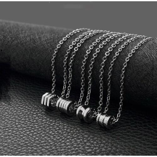 Fashion simple pendant stainless steel barrel pendant men and women jewelry hot sale