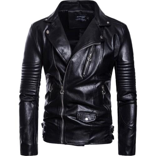 New Brand Leather Jacket Men British Style Bomber Leather Jacket Autumn Motorcycle Leather Jacket Male Fashion PU Coat Big Size