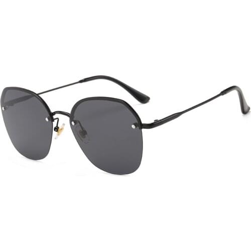 Korean version of new metal two-color Polarized Sunglasses mens and womens fashion trend round face Sunglasses ins