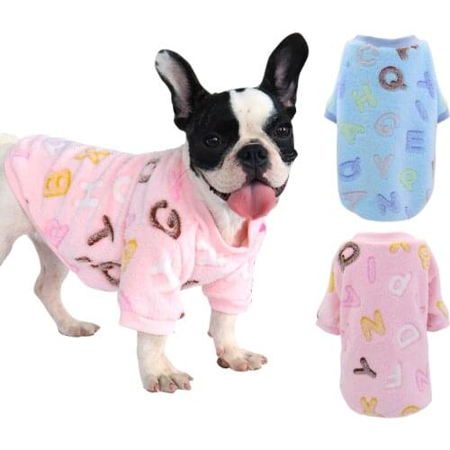 Soft Warm Pet Dog Clothes Cute Winter Dog Cat Coat Puppy Clothing For French Bulldog Pug Chihuahua Pink Pet Clothes Ropa Perro