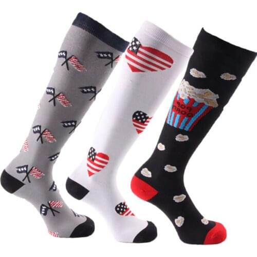 Unisex Compression Socks Men Women Travel Anti-Fatigue Knee High Stockings Football Running Jogging Sport Long Socks 1 Lot/3Pair