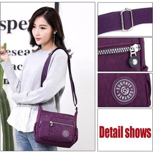 Women Messenger Bag Canvas Shoulder Bag Waterproof Oxford Cloth Bag Large Capacity Diagonal Bag Casual Vintage Bags Solid Color