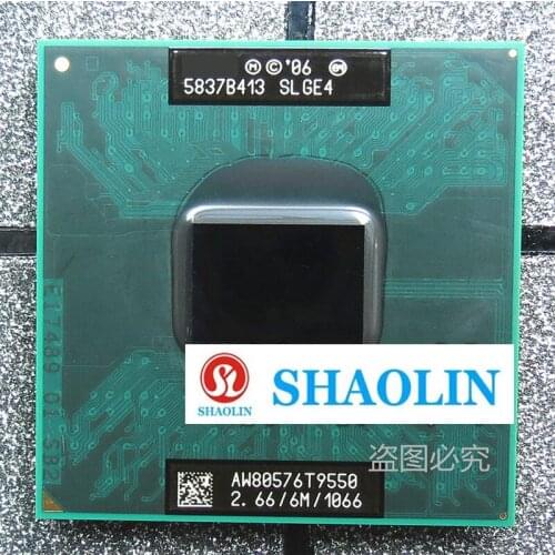 Original SHAOLIN Official Version T9550 CPU 2.6 GHz Dual-Core Dual-Thread CPU Processor 6M 35W Socket P Free Shipping