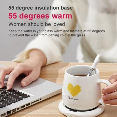 Dropshipping 55°Heating Coasters Adjustment Constant Temperature Cup Warmer Heating Mat Pad Fast Heater Heating Cup Accessories