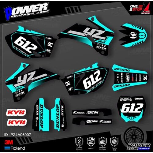 PowerZone Custom Team Graphics Backgrounds Decals 3M Stickers Kit For YAMAHA 2006-09 YZF250 450 007