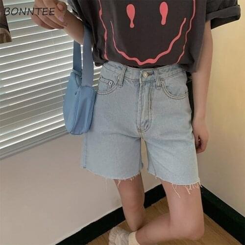 Shorts Women Summer Denim Pockets Fashion Comfortable All-match Ins Girls Simple Solid Holiday High Waist Elegant Leisure Casual