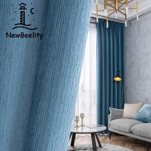 Window Curtain Modern Luxury Chenille Blackout Curtains for The Living Room Bedroom Kitchen Curtain Drape Sound Insulation