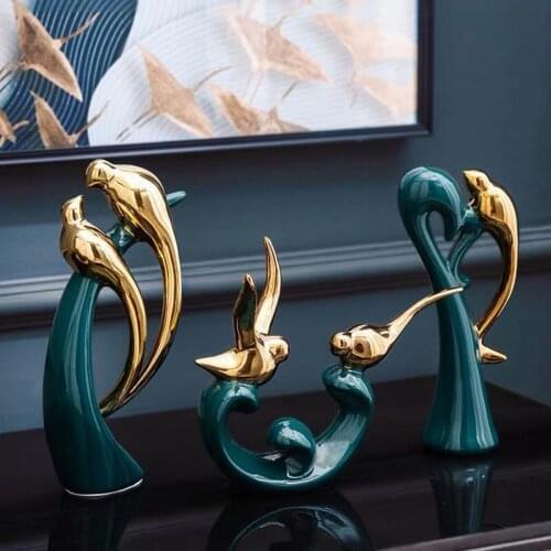 Lover Birds Decor Statue Home Decorative Sculpture Figurine Modern Ornament