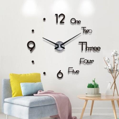 Creative Luminous Wall Clocks Large Clock watch Horloge 3D DIY Acrylic Mirror Stickers Quartz Duvar Saat Klock Modern Mute