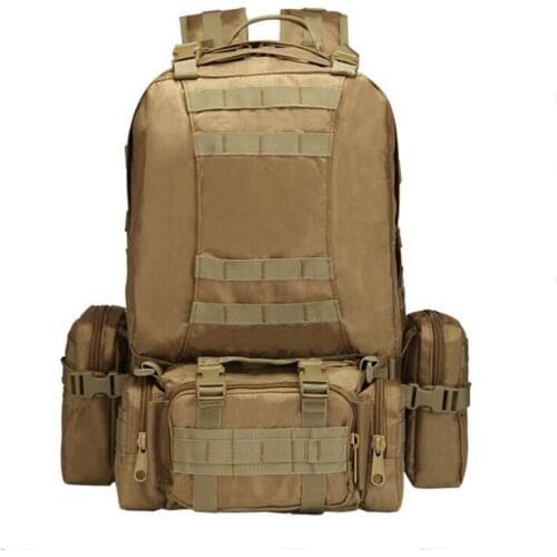 50L Tactical Molle 4 in 1 Combination Backpack 600D Oxford Cloth Men Military Outdoor Sports Climbing Camping Travel Hiking Bag