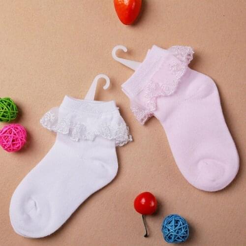 Thin Summer Baby Girls Kids Toddler White Pink Cotton Princess Socks Childrens Ankle Short Sock Breathable
