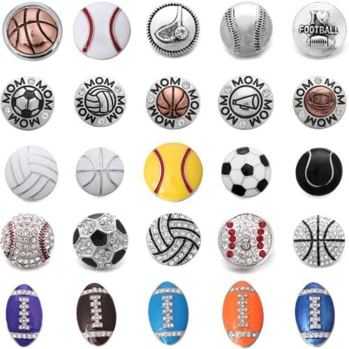 6pcs/lot New Snap Jewelry 18MM Metal Ball Snap Buttons Crystal Rhinestone Snap Fit Snap Bracelet Bangle for Women Button Jewelry