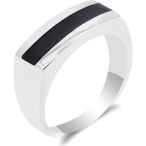 Turkish Women Ring 925 Sterling Silver Black Enamel Thai Silver Ring For Women Handcrafted Female Ring Fine Jewelry Gift Size6-9