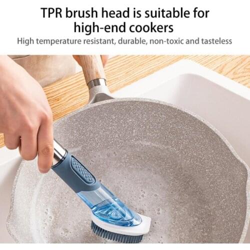 1pc New 4 In 1 Cleaning Brush Dishwashing Sponge Tableware Cleaning Brush Strong Descaling Decontamination Brushes Kitchen Tools