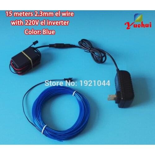 10 Colors Choice 15Metres 2.3mm by AC220V EL wire tube rope Festival Party decorations flexible glowing neon LED thread light