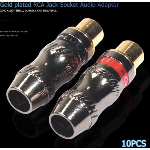 10pcs Female Audio RCA Soldering for DIY Repair Audio Coaxial Video Connectors Zinc Alloy Shell Strong Durable Beautiful