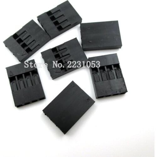 100PCS/LOT 2.54mm 4P Pitch Dupont Jumper Wire Cable Housing Female Pin Connector 1*4P Dupont Plastic Shell Head