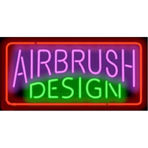 17*14" Airbrush Design NEON SIGN REAL GLASS BEER BAR PUB LIGHT SIGNS store display Restaurant Shop beauty Advertising Lights
