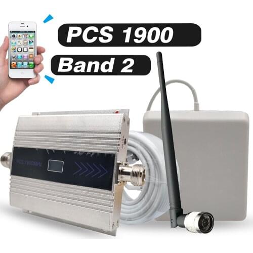 18dBm Band 2 PCS 1900mhz Mobile Signal Repeater Amplifier PCS 1900mhz cellular Cell Phone Signal Booster Full Set kits