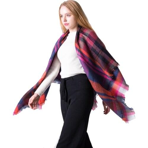 2018 Fashion Brand Winter Scarf For Women Scarf Female Plaid Cashmere Scarf Women Warm Square Shawl And Scarves
