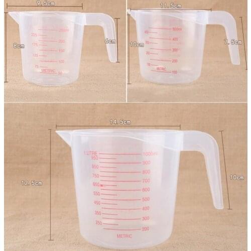 250/500/1000ml High Quality Plastic Measuring Cup Clear Scale Show Transparent Mug With Handle LX7530