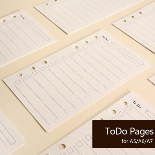 40 Sheets A5 A6 A7 To Do List Planner Notebook Paper Inner Pages Travelers Notebook Inserts Journal Accessories School Supplies