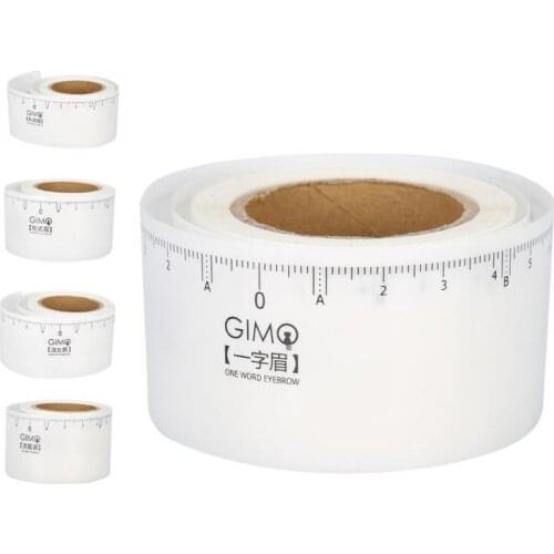 Disposable 50pcs Permanent Makeup Eyebrow Disposable Accurate Ruler Microblading Shaping Tattoos Measure Stickers Trend Eyebrow