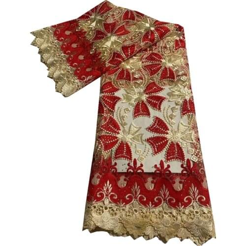 African Lace Fabric 2021 High Quality Lace French Lace Fabric With Stones Nigerian Lace Fabrics For Wedding Sewing DF-130