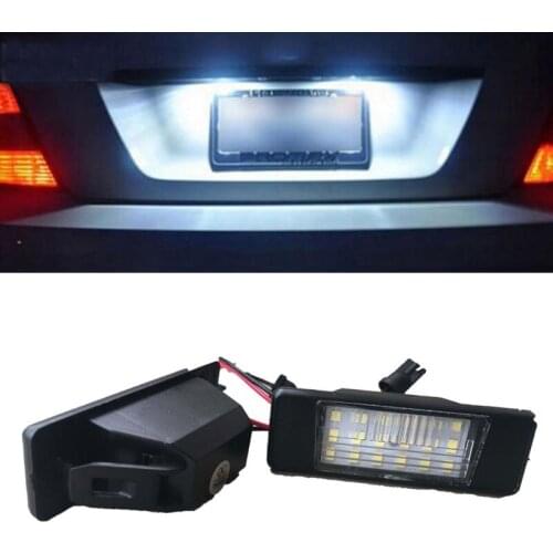 Car Rear LED Number License Plate Light Lamp Car Replacement White Rear Number Lights for X-Trail JUKE Qashqai Versa NV200