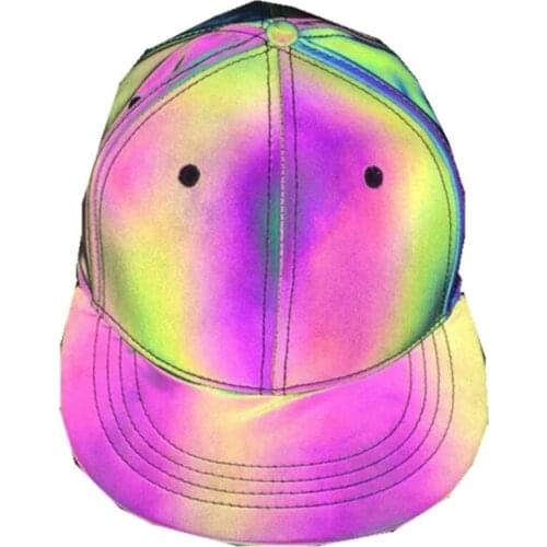 Color Reflective Cap for MenS and WomenS Night Light Color Sun Hat Outdoor Street Hip Hop Street Dance Night Light Hat