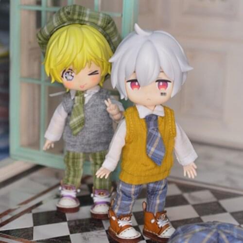 Ob11 baby clothes Uniform series College style suit Hat + tie + vest + pants + vest